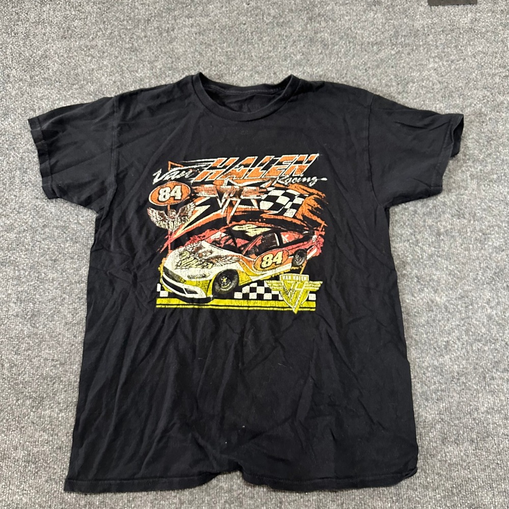 Van Halen T-Shirt Mens Size M Black Racing Graphic Race Car Tee Short Sleeve